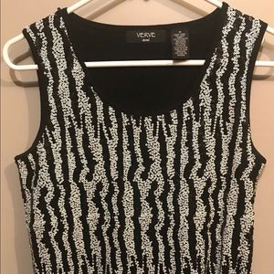 Black and White Sequin Tank Top